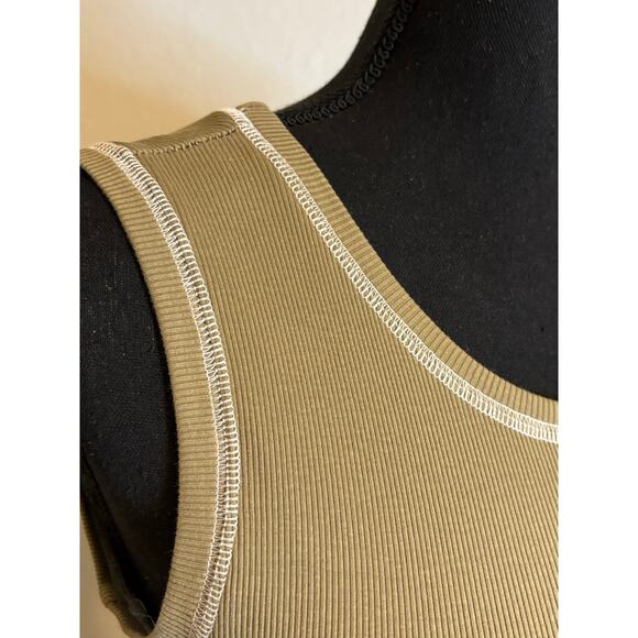 PALERMO Sleeveless Ballerina Bubble Dress in Tan/Coffee Ice Cream Color - Picture 5 of 8